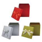 Square Glitter Gift Box with Lid and Bow, Assorted Colors, 1-ct.